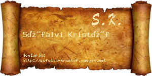Sófalvi Kristóf névjegykártya